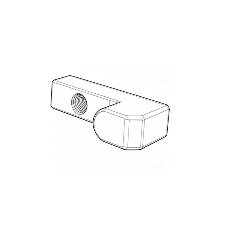 Fixture precision machined component, material 1.4125, vacuum quenching 56°, black chrome plating, polishing, tolerance ±0.01mm, Φ2H7 hole, 4.5×9.5×21.8mm, for fixture applications