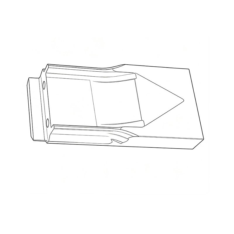 Precision SKD11 forming punch line drawing, custom stamping die punch with curved forming cavity, tight tolerance ±0.01mm
