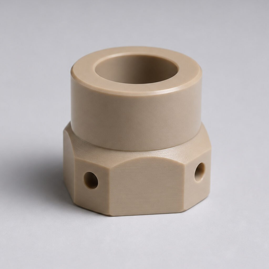 CNC machined PEEK part-illustrative-render